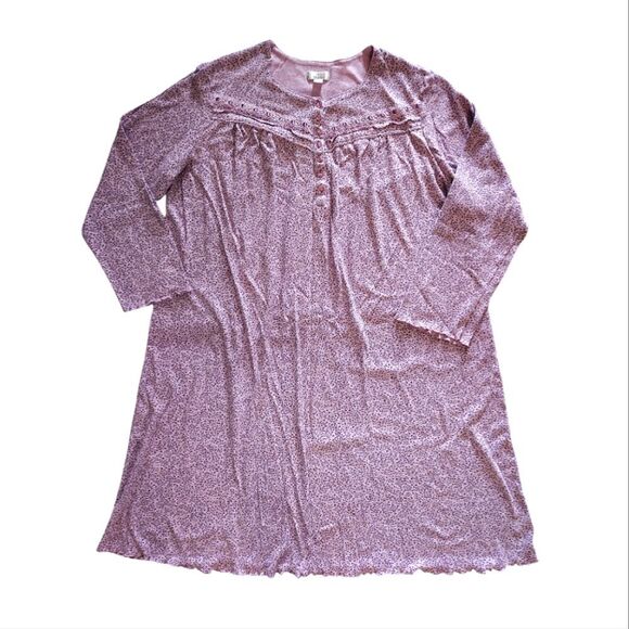 Celestial Dreams 2014 Pink Purple Floral Long Sleeve Midi Nightgown Plussize 3X - Picture 2 of 15